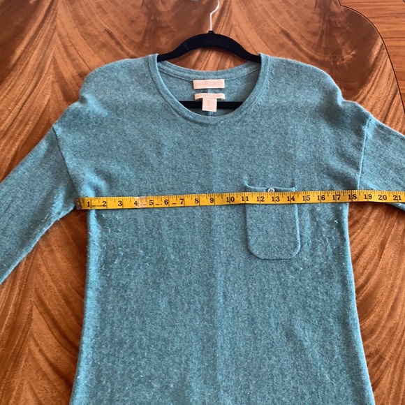 Cynthia Rowley Size L 100% 2-Ply Cashmere Crew Neck Sweater in Color Aqua - Picture 16 of 17